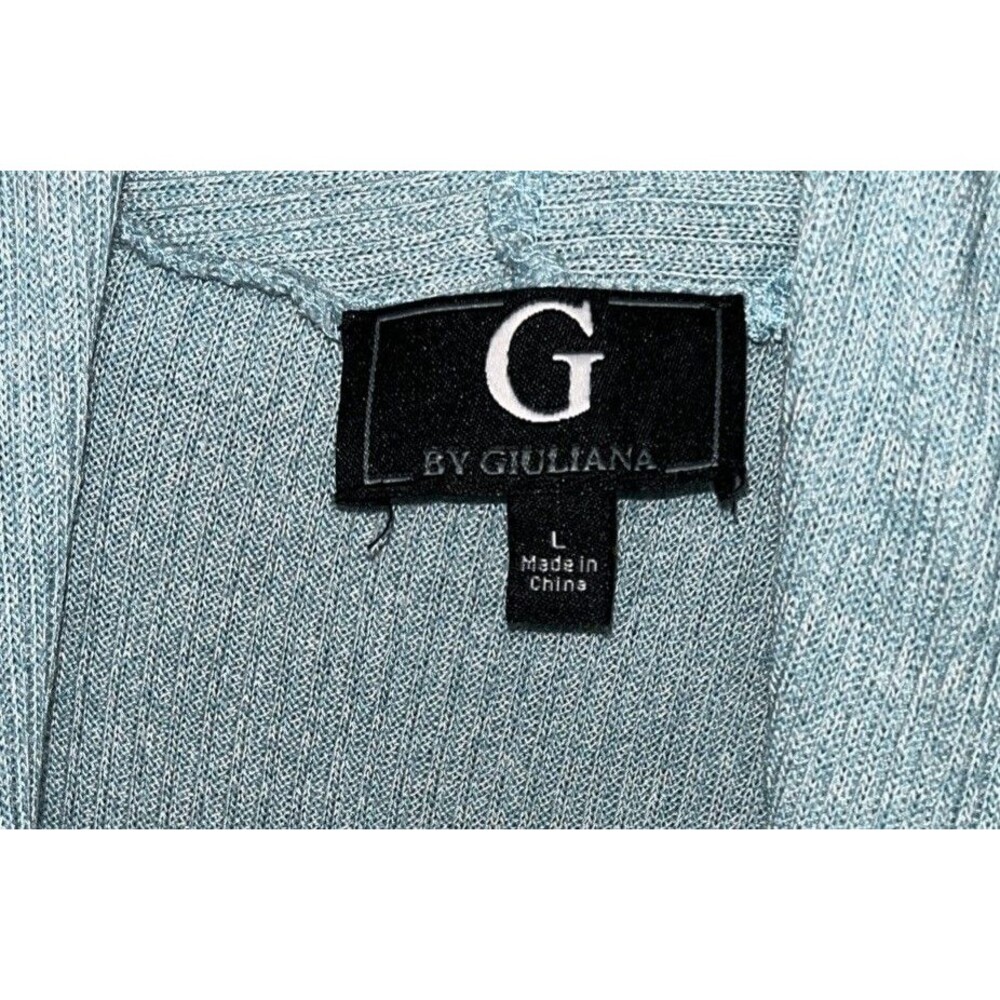 G By Giuliana Ribbed Duster Cardigan Women Sz Large Light Blue - Picture 5 of 6